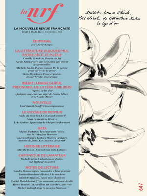 cover image of La Nouvelle Revue Française N° 647